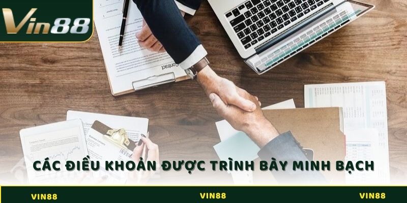 Toàn bộ điều khoản sử dụng được trình bày một cách minh bạch